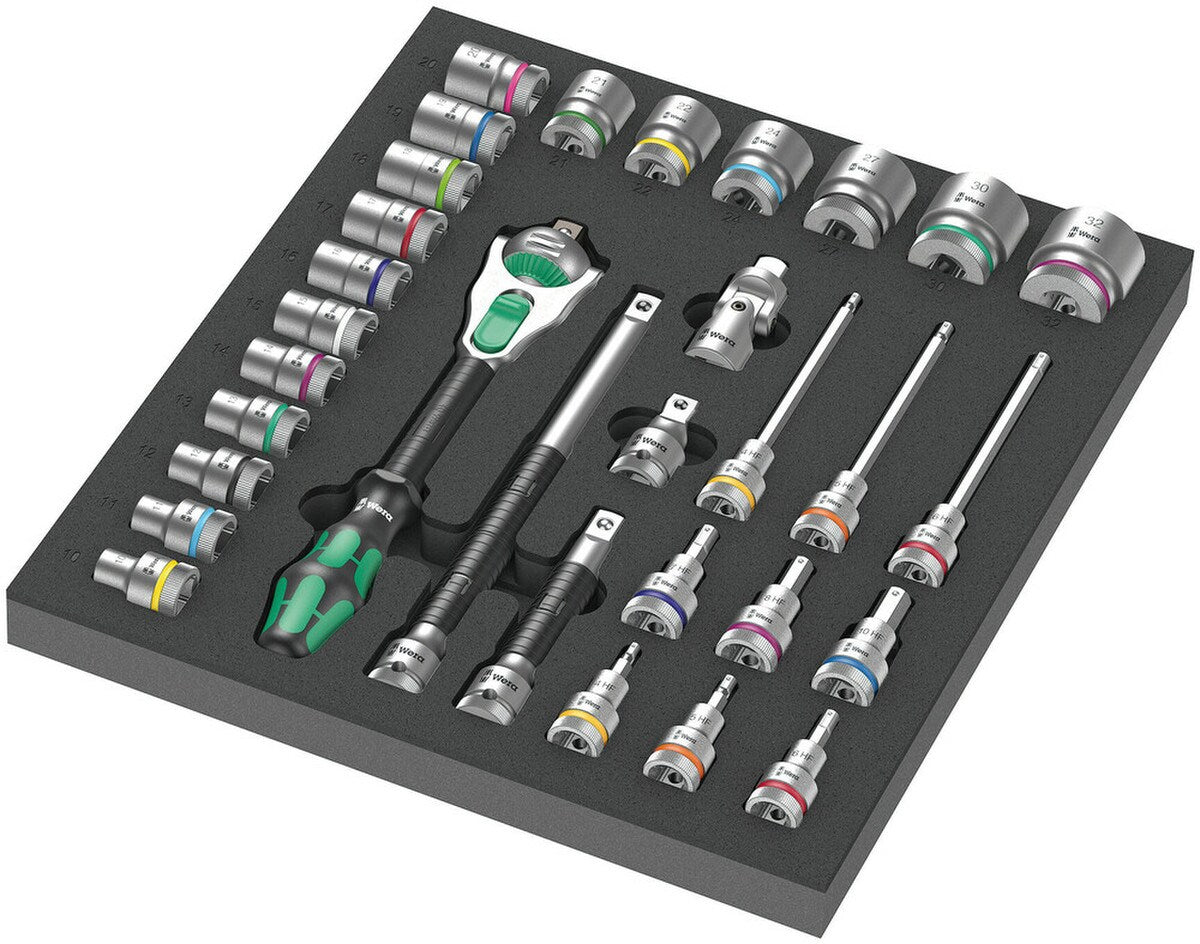 Wera 9722 Foam insert 8000 C Zyklop 1/2" ratchet set 1, 31 pieces
