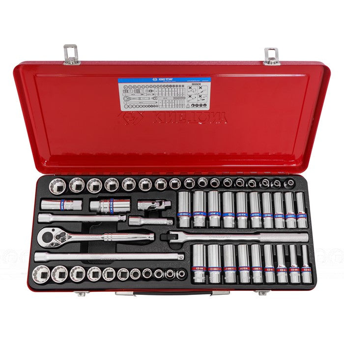 King Tony 55 Piece 3/8″ Drive 12-Point Socket Set – Metric & Imperial