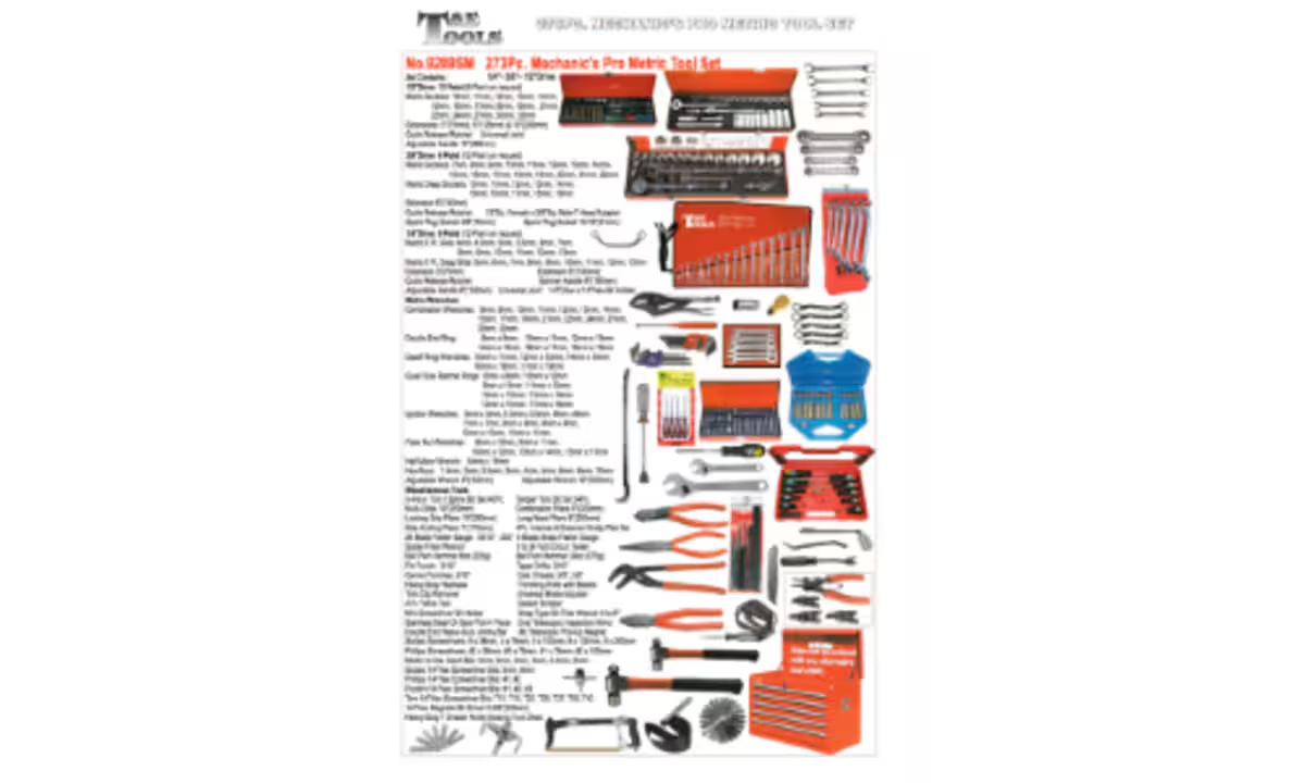 T&E Metric Mechanics Pro Tool Set, 273 Piece