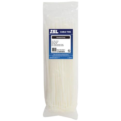 ISL 300 x 4.8mm Nylon Cable Tie - Nat. - 100pk