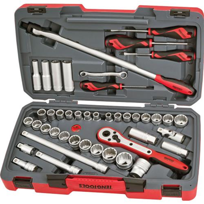 Teng 44pc 1/2in Dr. Metric & AF Socket Set