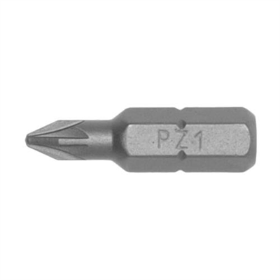 10pc 1/4in Hex PZ#1 Bit X 25mm (L)