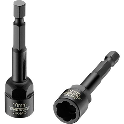 Teng 10mm 1/4in Hex Twist Extractor Cr-Mo
