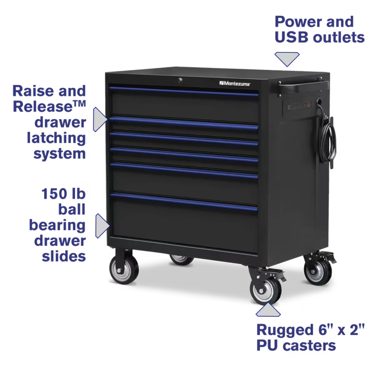 Montezuma 36" x 24" 6 Drawer Tool Cabinet