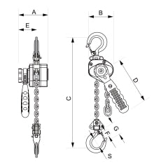 ITM Lever Hoist-Mini-250 kg-1.5 Meter Lift