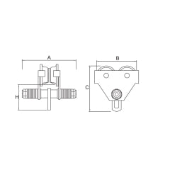 ITM Push Girder Trolley-2 Ton-88-203mm Beam Width
