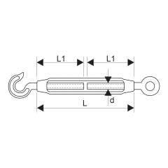 ITM Turnbuckle-Galvanised Commercial-Hook & Eye-10mm