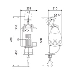 ITM Electric Wire Hoist 360kg 60M Lift