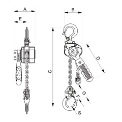 ITM Lever Hoist-Mini-500 kg-1.5 Meter Lift