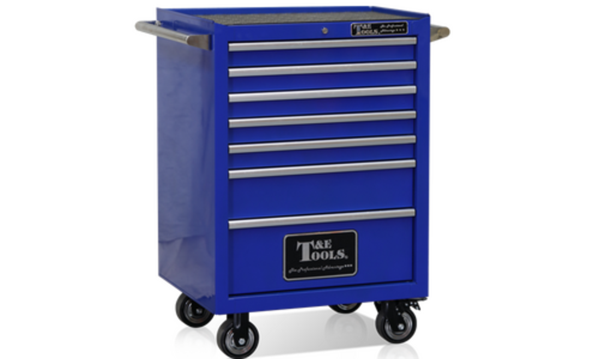 T&E 27" Godfather 7 Drawer Roller Cabinet - Blue