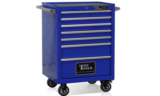 T&E 27" Godfather 7 Drawer Roller Cabinet - Blue