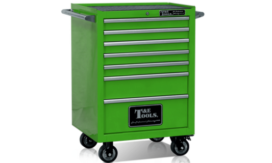 T&E 27" Godfather 7 Drawer Roller Cabinet - Green