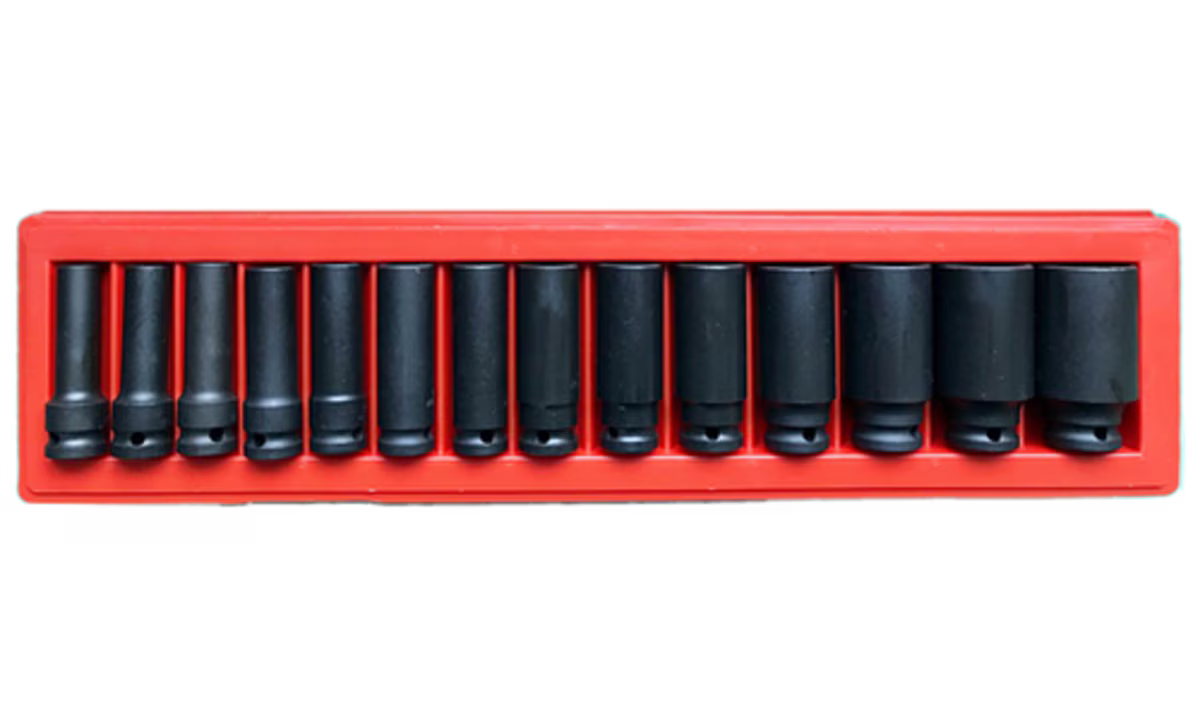 1/2" Dr. Metric Deep Impact Socket Set (12p), 14 Piece