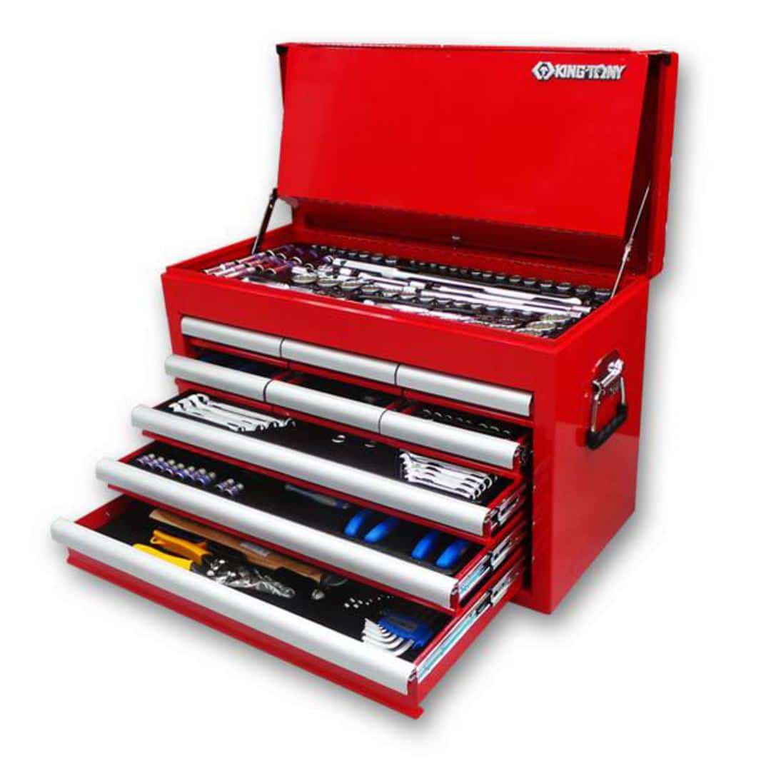 King Tony 236 Piece Tool Set in 9-Drawer Box (Red) (KT911-003CR9)