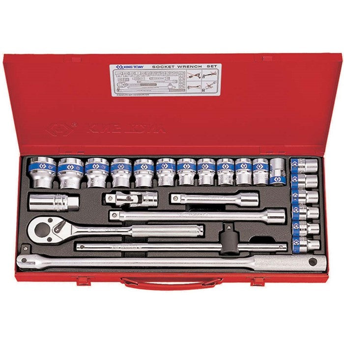 King Tony 25pc 1/2Dr 12Pt Socket Set Met