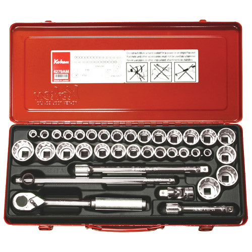 Koken Socket Set 4279AM – 1/2″ Dr Socket Set – 36pc