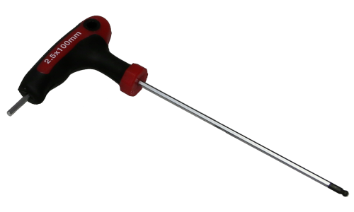 T-Handle Ball-End Hex Key, 2.5 x 100mm