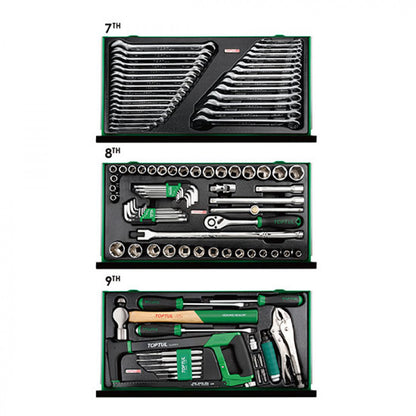 Toptul Professional Mechanical Tool Set 186 Piece C/w 9 Draw Tool Chest Toptul GCBZ186A