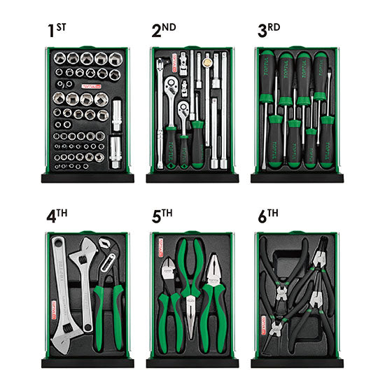 Toptul Professional Mechanical Tool Set 186 Piece C/w 9 Draw Tool Chest Toptul GCBZ186A