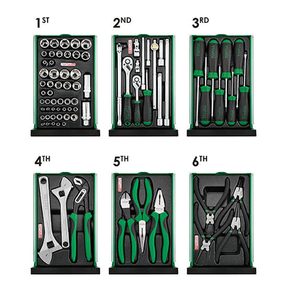Toptul Professional Mechanical Tool Set 186 Piece C/w 9 Draw Tool Chest Toptul GCBZ186A