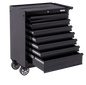 Custom Series Roller Cabinet w/ Mag Wheels, 7 Drawer (Black/Black)