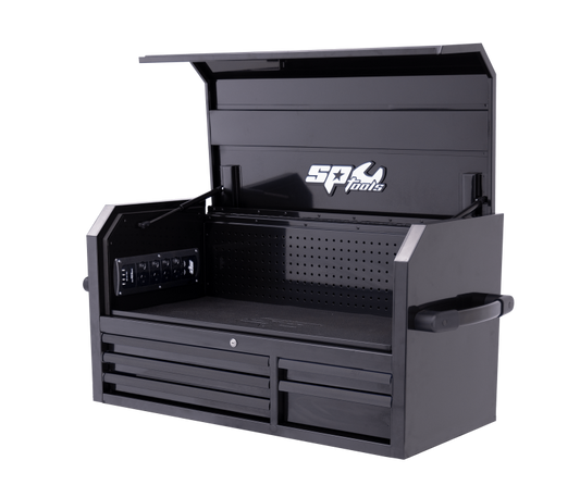 Sumo Series Power Hutch Top Box, 5 Drawer (Black/Black)