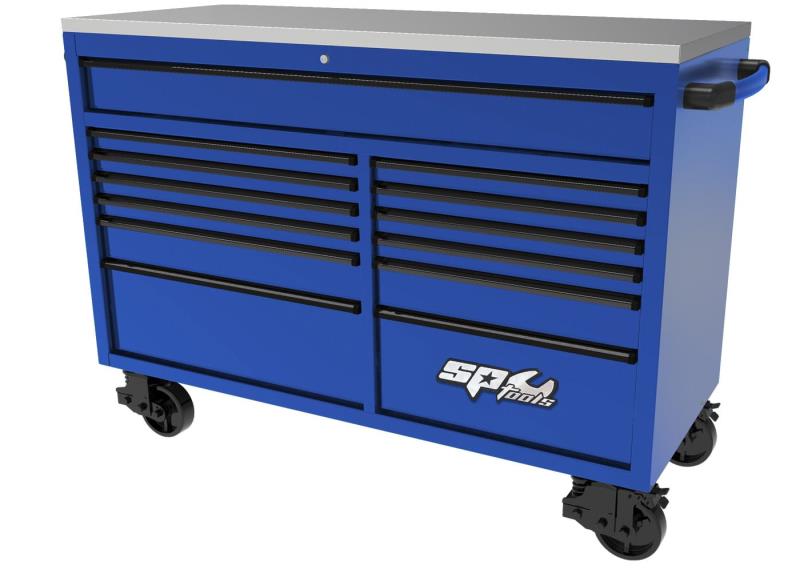 USA Sumo Series 59" Wide Roller Cabinet, 13 Drawer (Blue/Black)