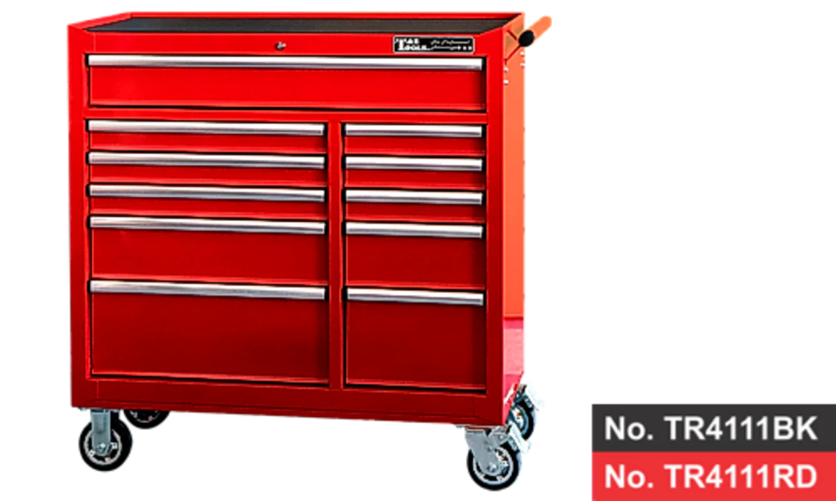 T&E 41" 11 Drawer Roller Cabinet - Red