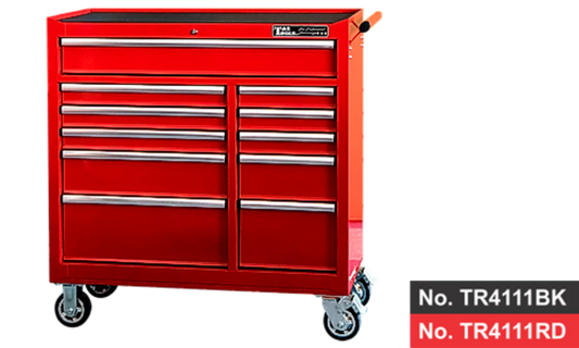 T&E 41" 11 Drawer Roller Cabinet - Red