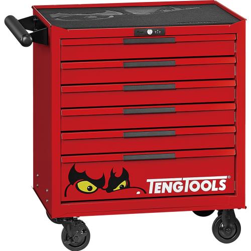 Teng Pro35™ 26in Low ROLLER CABINET 6 Drawers Red