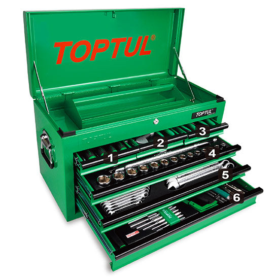 Toptul Tool Kit 120Pce C/w 6 Drawer Tool Chest Toptul GCBZ120A