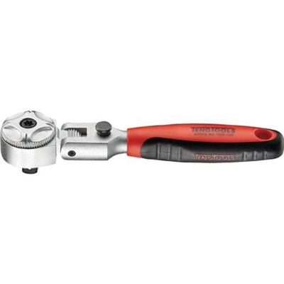 Teng 3/8in Dr. Flex-Head Stubby Ratchet Handle 72T