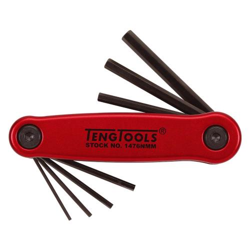 Teng 7pc Fold-Up Metric Hex Key Set - 1.5-6.0mm