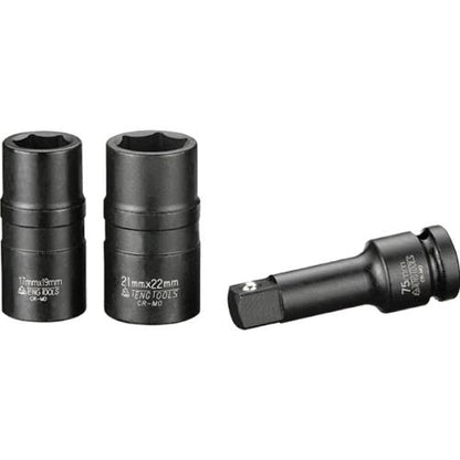 Teng 3pc 1/2in Dr. Wheel Nut Skt Set 17x19&21x22mm