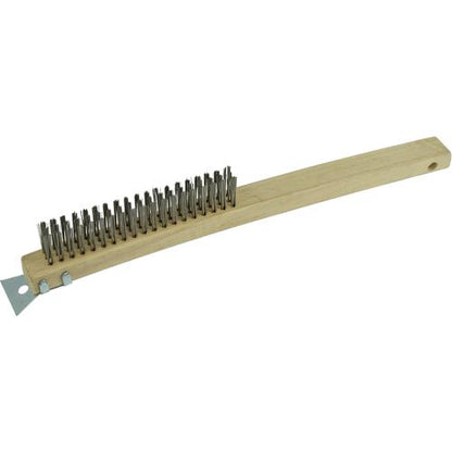ITM Wire Brush 353mm - 3 Row Steel w/Scraper