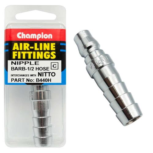 Champion 1/2in Hose Barb Air -Line Nipple Nitto