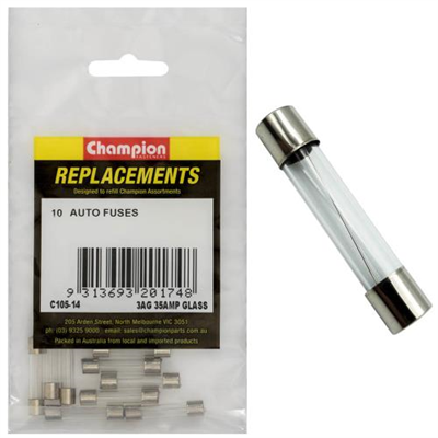 Champion 3Ag 35 Amp Glass Fuse -10pk