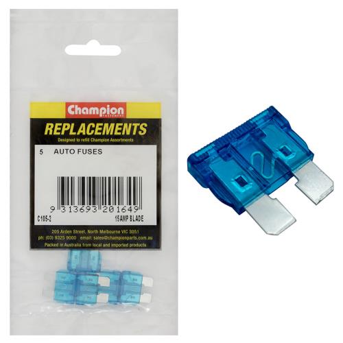Champion AF 15Amp Standard Blade Fuse -5pk