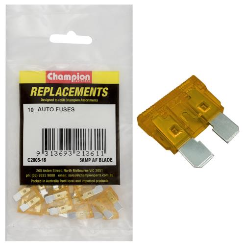 Champion AF 5Amp Standard Blade Fuse (Tan) -10pk
