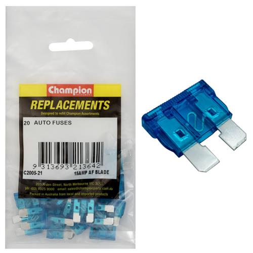 Champion AF 15Amp Standard Blade Fuse (Blue) -20pk