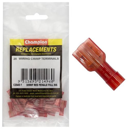 Champion Crimp Terminals Blade Female Fully Insulated 6.3mm