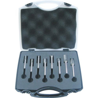 Holemaker 8pc Carbide Burr Set-1/4,3/8&1/2in Headx1/4in DC