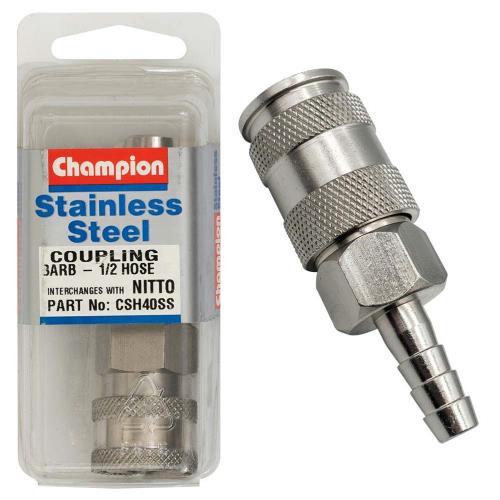 Champion 1/2in Hose Barb Coupling Nitto Interchange  -304/A2