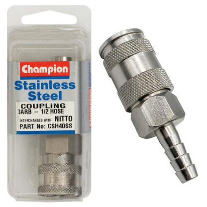 Champion 1/2in Hose Barb Coupling Nitto Interchange  -304/A2