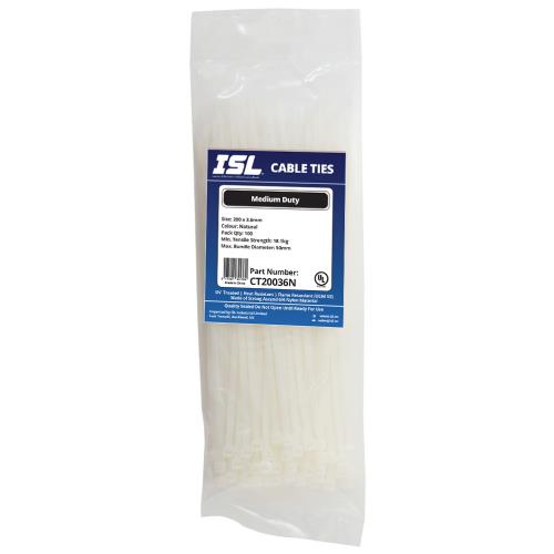 ISL 200 x 3.6mm Nylon Cable Tie - Nat. - 100pk