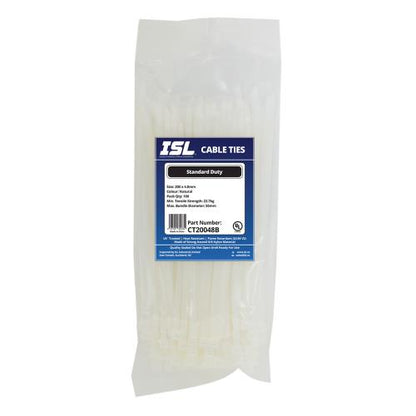 ISL 200 x 4.8mm Nylon Cable Tie - Nat. - 100pk