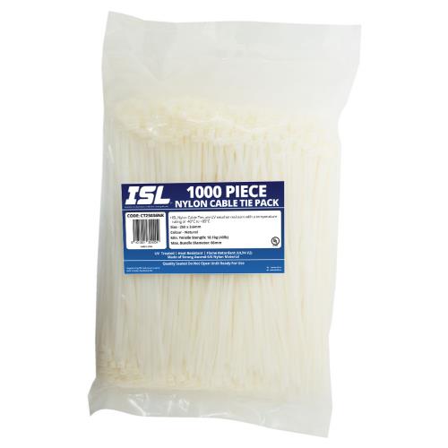 ISL 250 x 3.6mm Nylon Cable Tie - Nat. - 1000pk