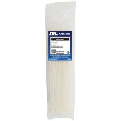 ISL 290 x 3.6mm Nylon Cable Tie - Nat. - 100pk