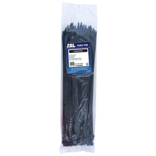 ISL 380 x 4.8mm UV Nylon Cable Tie - Blk. - 100pk