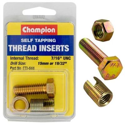 Champion S/Tapp. Thread Insert - 7/16in UNC -1pk